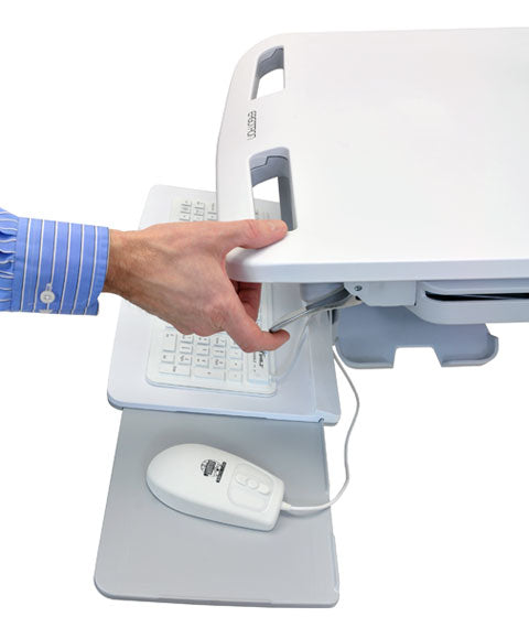 Ergotron StyleView – Computerwagen mit LCD-Pivot, 3 Schubladen, bis 24", VESA 75×75/100×100, Grau/Weiss