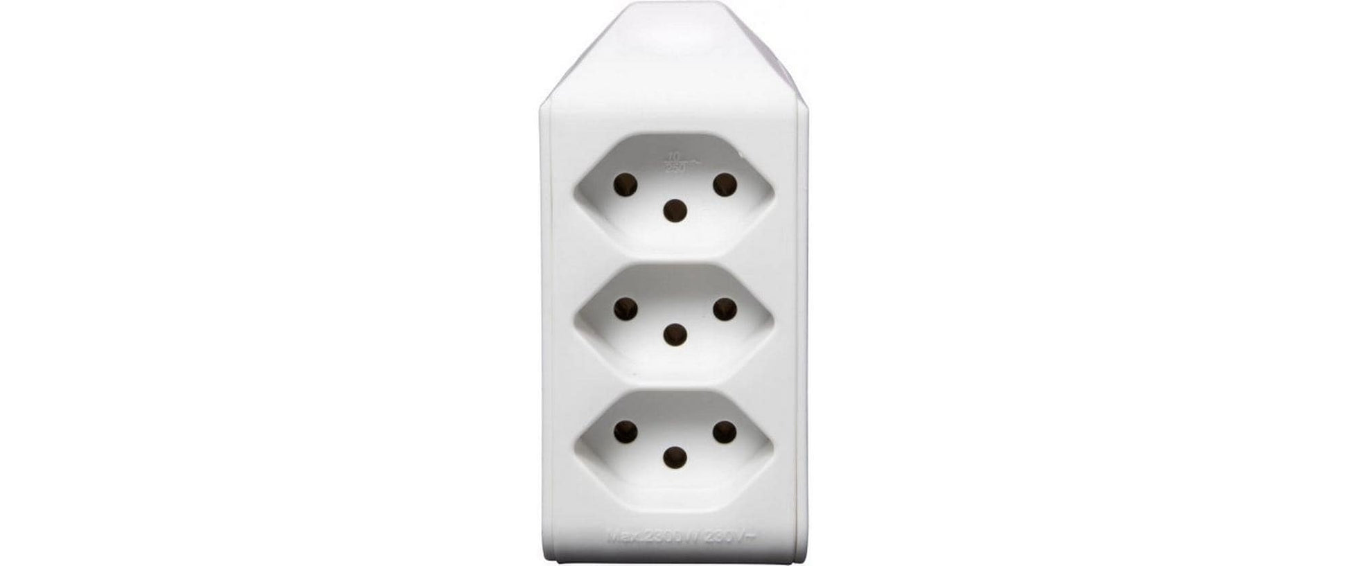 Brennenstuhl Steckdosenleiste, 3×T13, Eingang T12, drehbar 300°, ohne Schalter – weiss