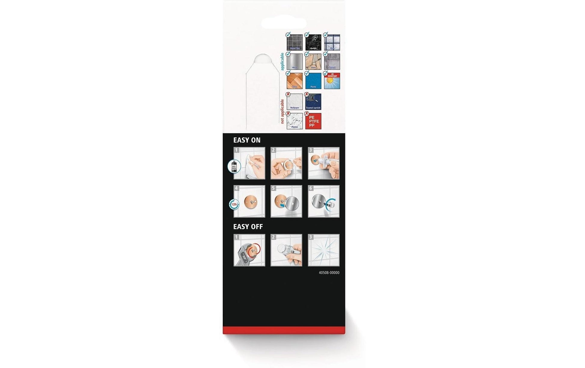 TESA Seifenhalter (Wand) ALUXX BLACK – Aluminium, Klebestreifen, 25×12,5×9,2 cm, Schwarz