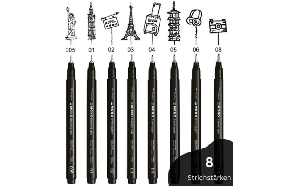 Tombow MONO Drawing Pen Fineliner – 0,25 mm, schwarz