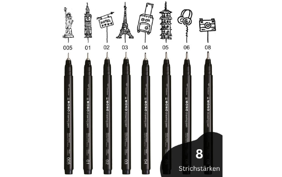 Tombow MONO Drawing Pen Fineliner – 0,5 mm, Schwarz