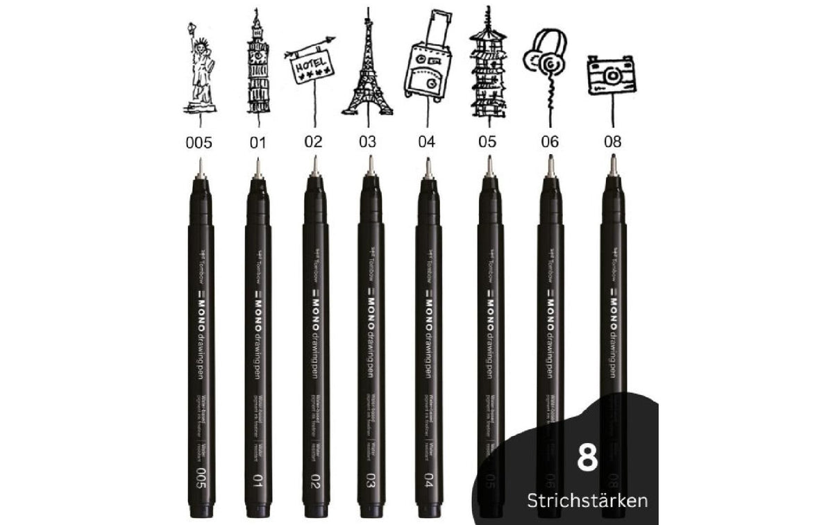 Tombow MONO Fineliner – 0,6 mm, schwarz, 1 Stk.