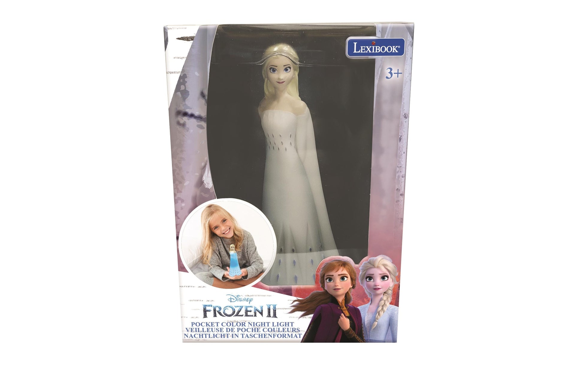 Lexibook Disney Frozen Nachtlicht – Mehrfarbig, Batteriebetrieben (LR44, inkl.) – Weiss