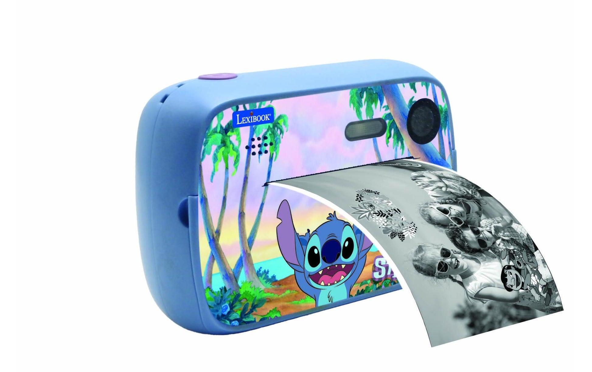 Lexibook STITCH Sofortdruckkamera – 12 MP, 8 GB Speicher, SD bis 32 GB, Akku 5 h – ab 4 J. – mehrfarbig