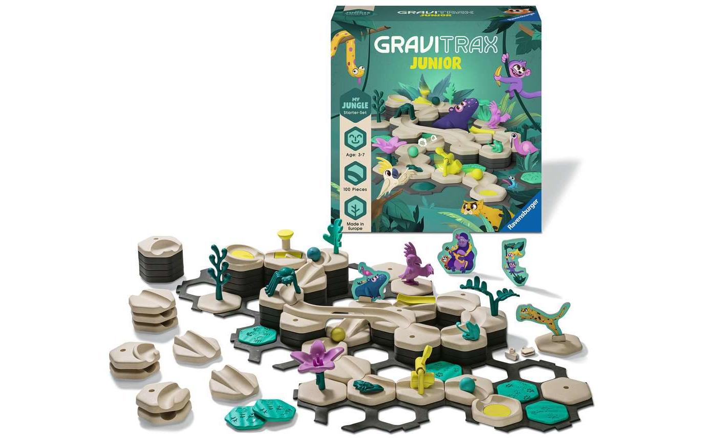 Ravensburger GraviTrax Junior Starter-Set L Kugelbahn – Dschungel – 100-teilig – ab 3 Jahren