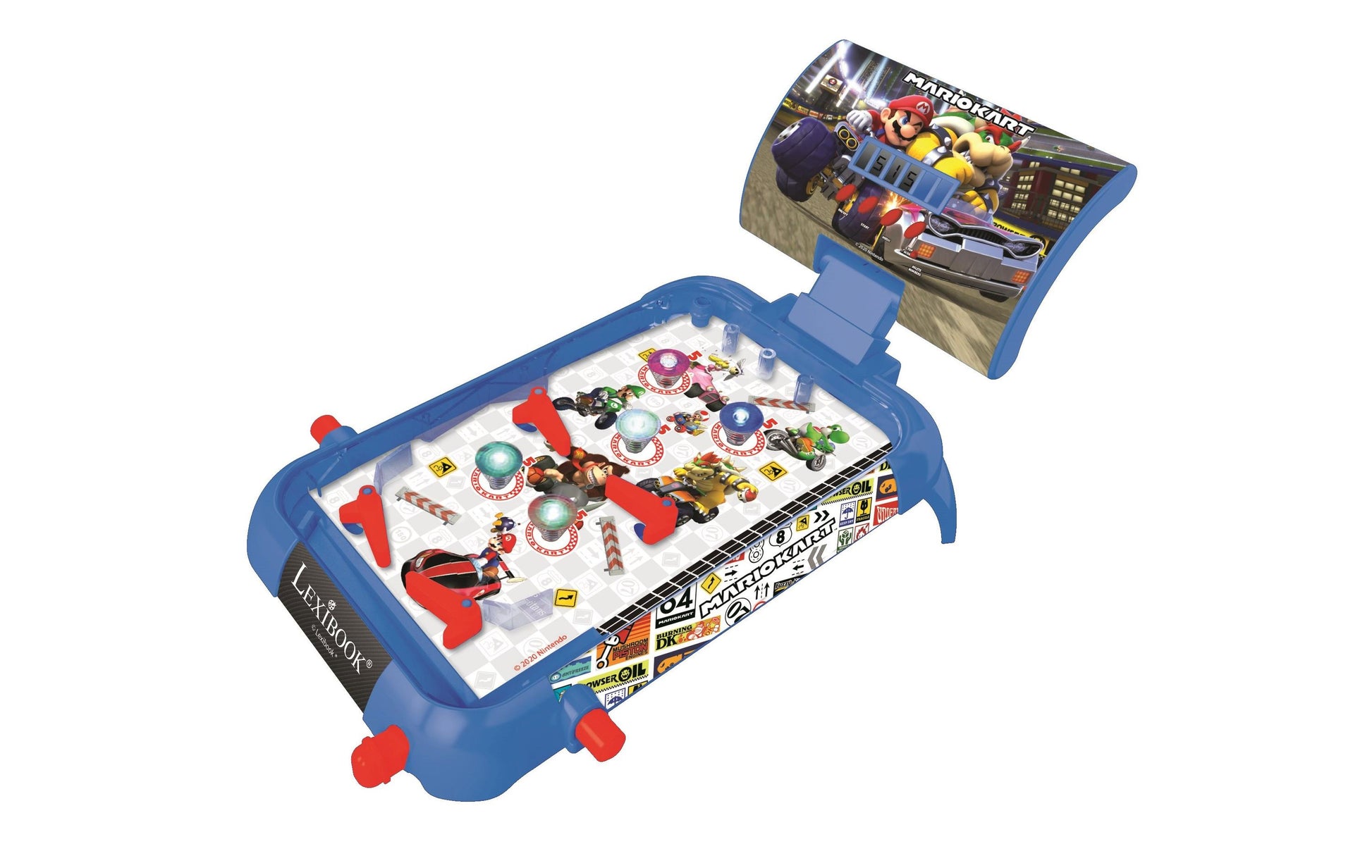 Lexibook Mario Kart elektronischer Flipper – Geschicklichkeitsspiel, 1–2 Spieler, ab 5 Jahren, 30 Min., DE/EN/FR