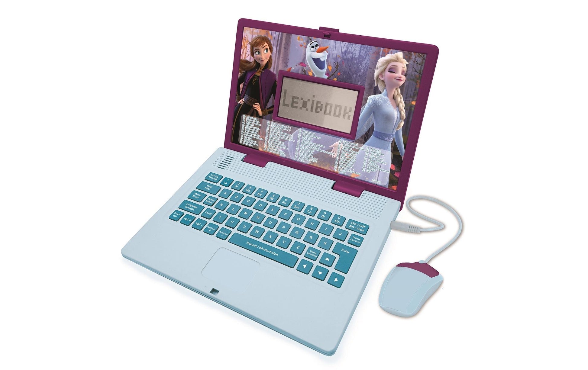 Lexibook JC598FZI3 Kinder-Laptop – Disney Frozen – 124 Aktivitäten, DE/ENG – 24 × 3,6 × 18 cm – ab 4 J.