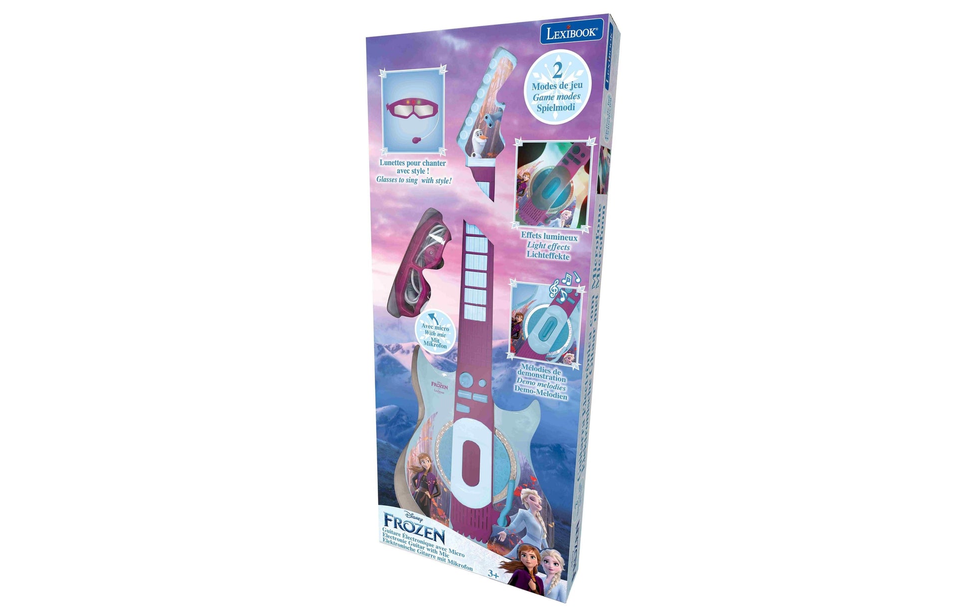 Lexibook K260FZ Gitarre – Disney Frozen – 6 Tasten, 6 Lieder, 2 Modi, Lichteffekte – ab 3 Jahren