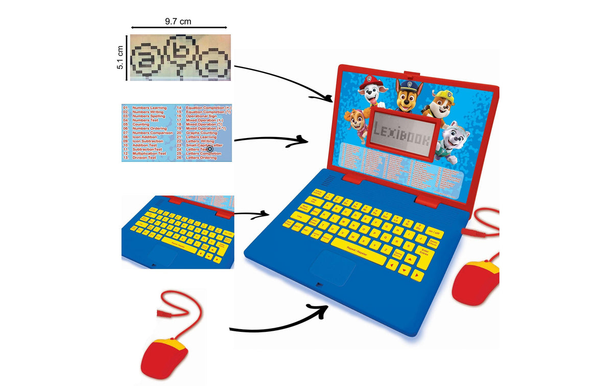 Lexibook Kinder-Laptop – Paw Patrol, pädagogisch, 1 Spieler, ab 3 Jahren, Deutsch, Englisch