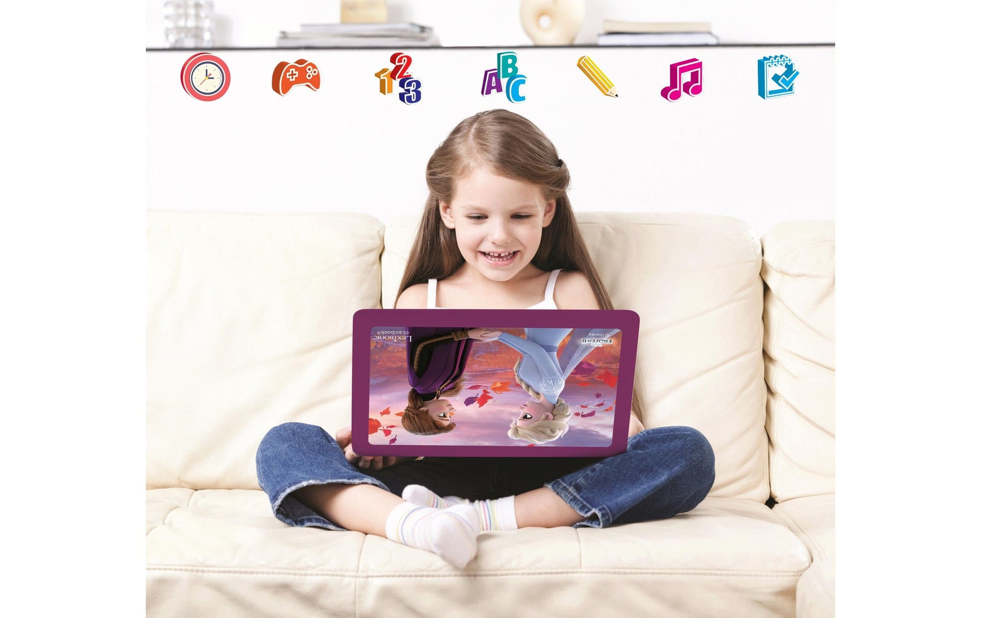 Lexibook JC598FZI3 Kinder-Laptop – Disney Frozen – 124 Aktivitäten, DE/ENG – 24 × 3,6 × 18 cm – ab 4 J.