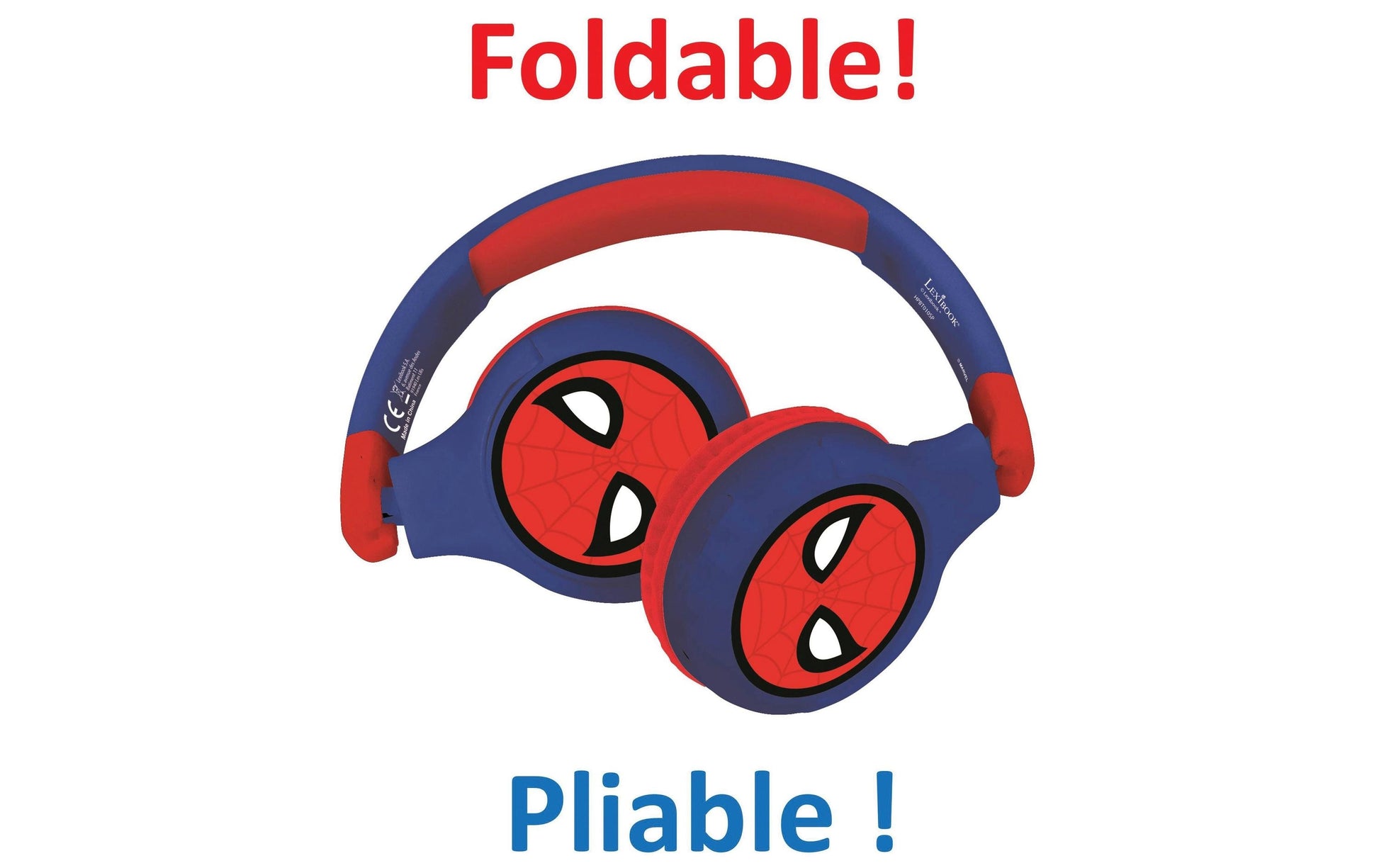 Lexibook HPBT010SP Spider-Man Kinderkopfhörer – On-Ear, Stereo, Kabel + BT, 85 dB Lautstärke-Limit, Blau