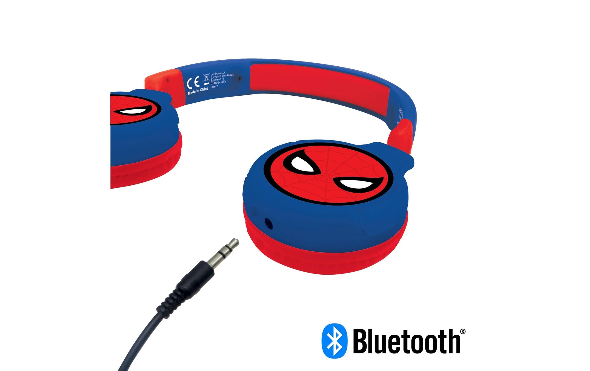 Lexibook HPBT010SP Spider-Man Kinderkopfhörer – On-Ear, Stereo, Kabel + BT, 85 dB Lautstärke-Limit, Blau