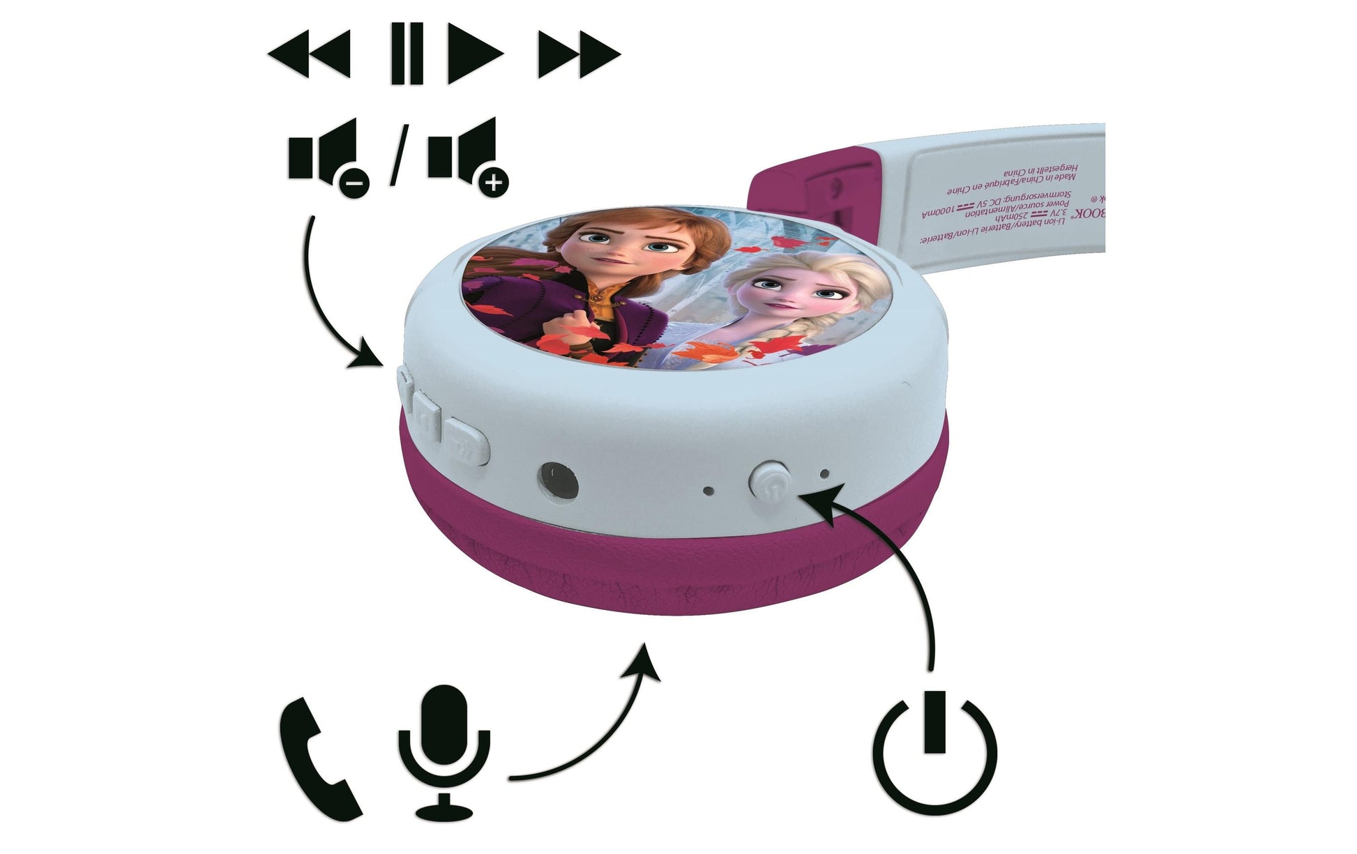 Lexibook HPBT010FZ Kinderkopfhörer – On-Ear, Stereo, Kabel + BT, 85 dB Lautstärke-Limit, Mehrfarbig, BT 5.0