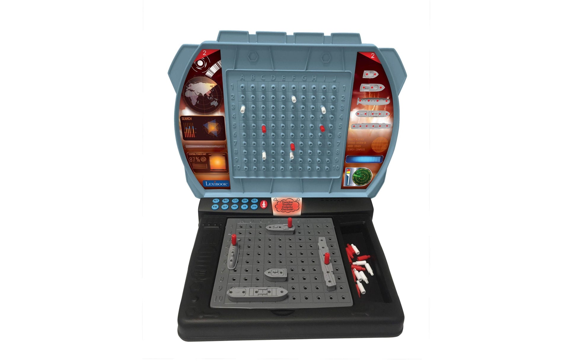 Lexibook Elektronische sprechende Seeschlacht – Brettspiel, 1–2 Spieler, ab 6 Jahren, IT/NL/DE/FR