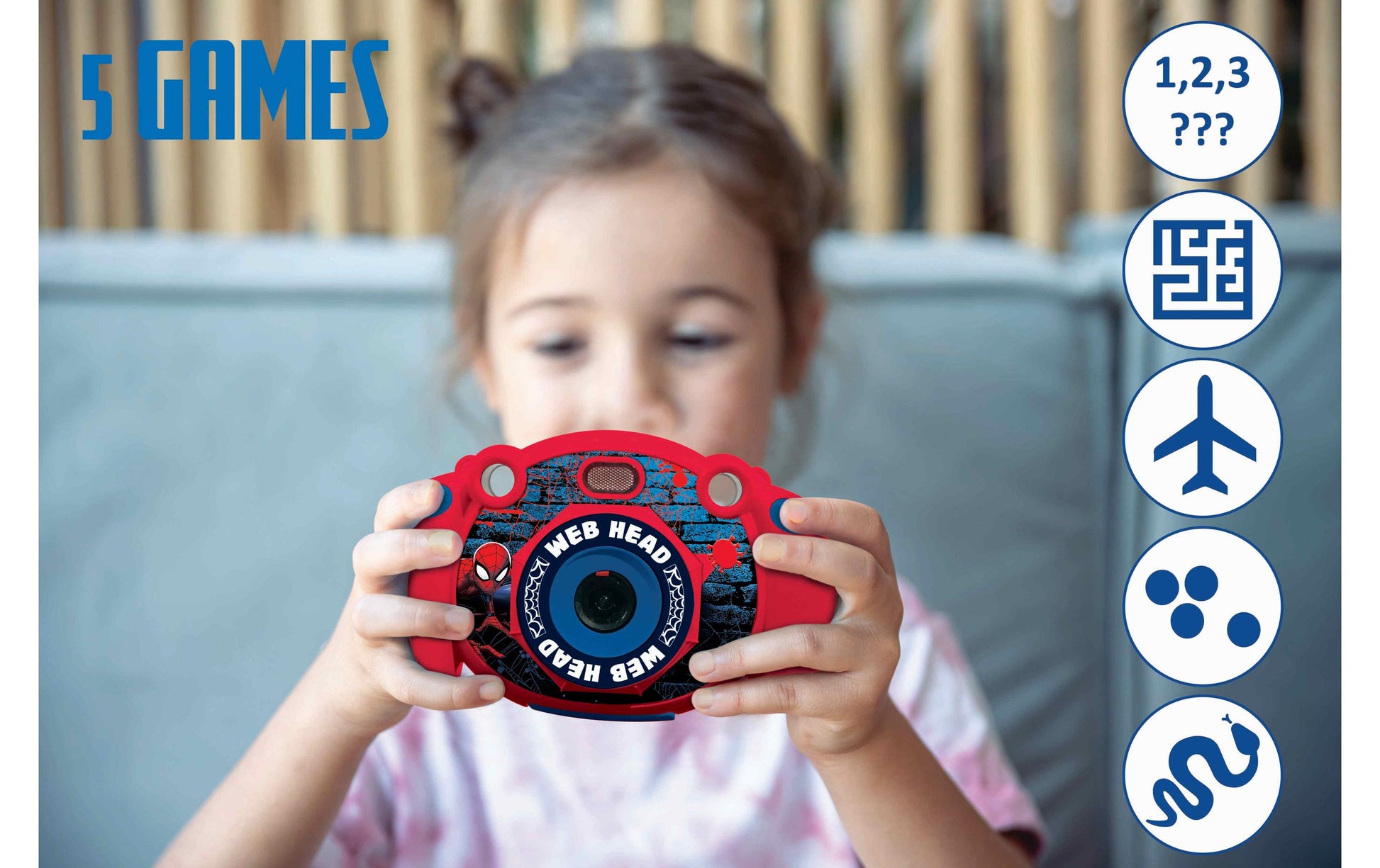 Lexibook Kinderkamera – Spider-Man – Foto & Video (Full HD) – 9 × 4,9 × 14,8 cm – 1 Stück – ab 4 J. – Blau/Rot