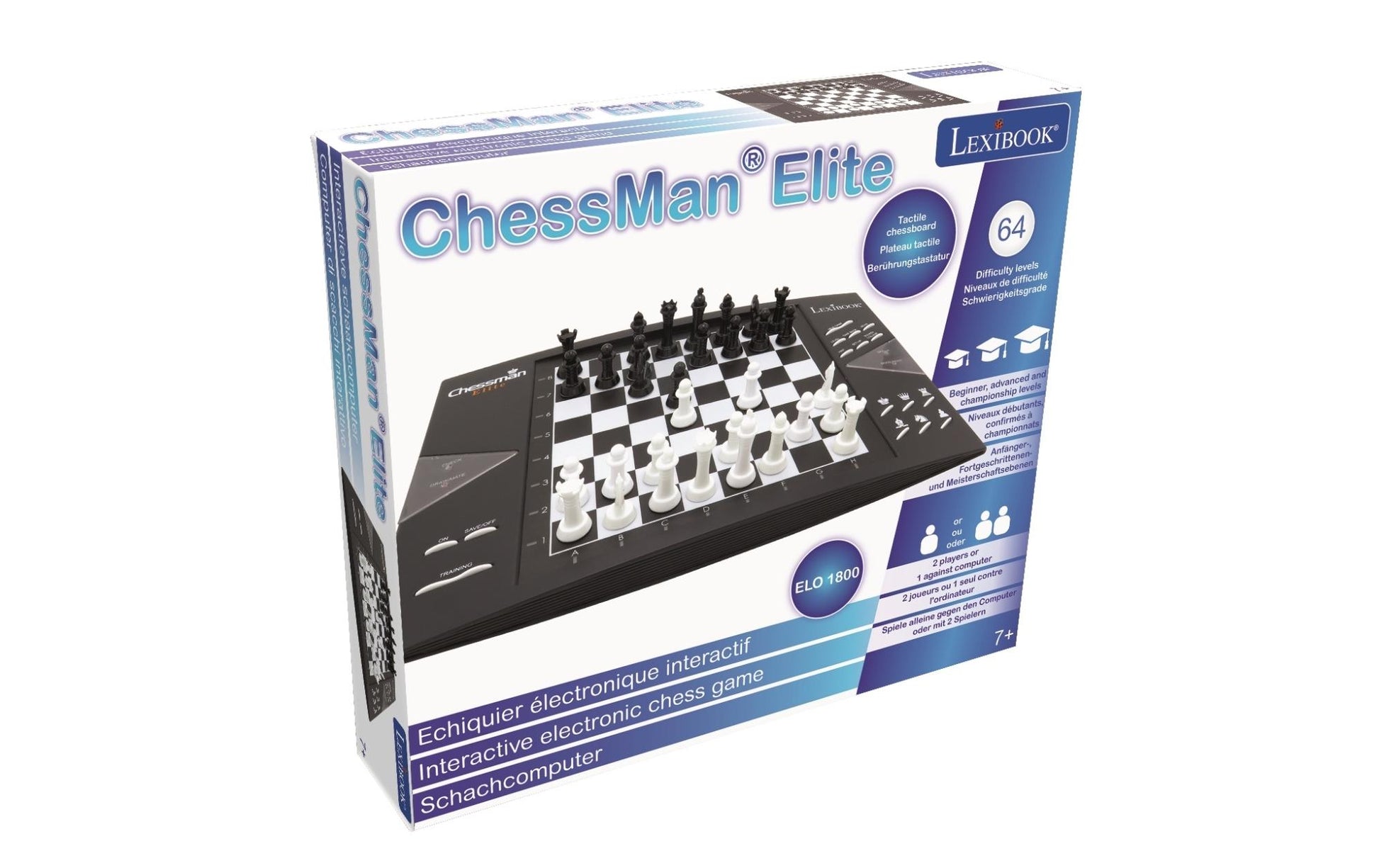 Lexibook Chessman Elite – Logikspiel, 1–2 Spieler, ab 7 Jahren, 60 Min., EN/DE/FR