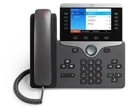 Cisco 8841 – IP-Telefon, 5 SIP-Konten, 5", Gigabit, PoE, Freisprechen, Anrufbeantworter, Anthrazit