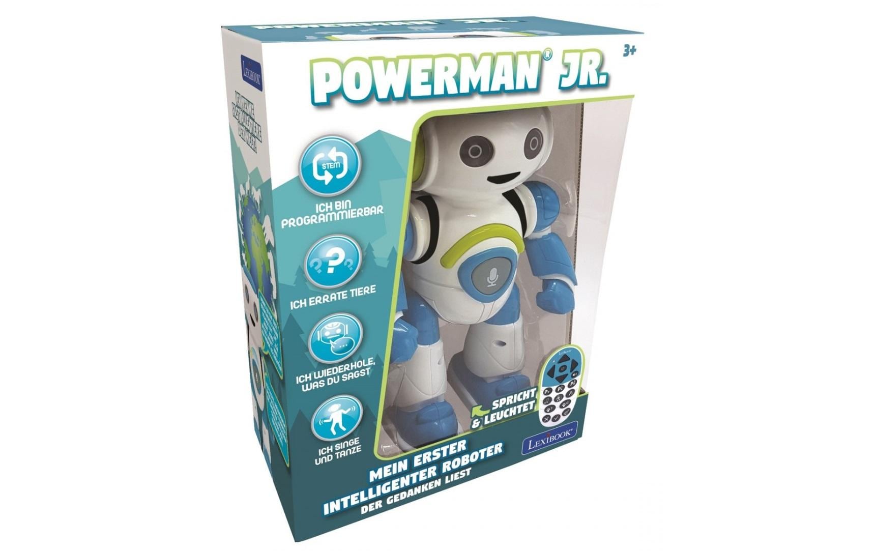 Lexibook Powerman Junior Roboter – Fernsteuerung, Sprachfunktion – 24,2 cm – ab 3 J. – Kunststoff, blau/weiss
