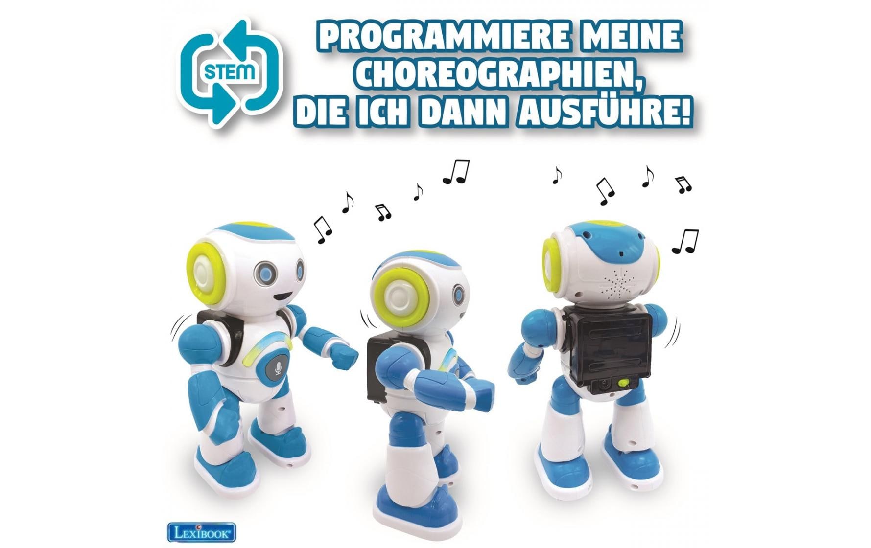 Lexibook Powerman Junior Roboter – Fernsteuerung, Sprachfunktion – 24,2 cm – ab 3 J. – Kunststoff, blau/weiss