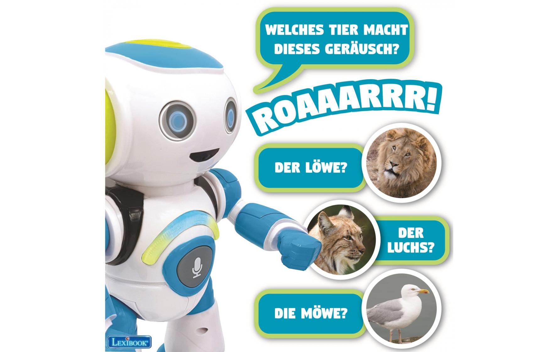 Lexibook Powerman Junior Roboter – Fernsteuerung, Sprachfunktion – 24,2 cm – ab 3 J. – Kunststoff, blau/weiss