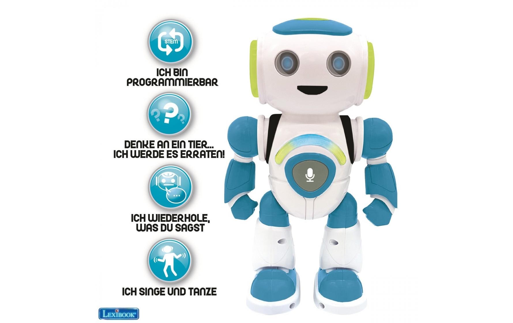 Lexibook Powerman Junior Roboter – Fernsteuerung, Sprachfunktion – 24,2 cm – ab 3 J. – Kunststoff, blau/weiss