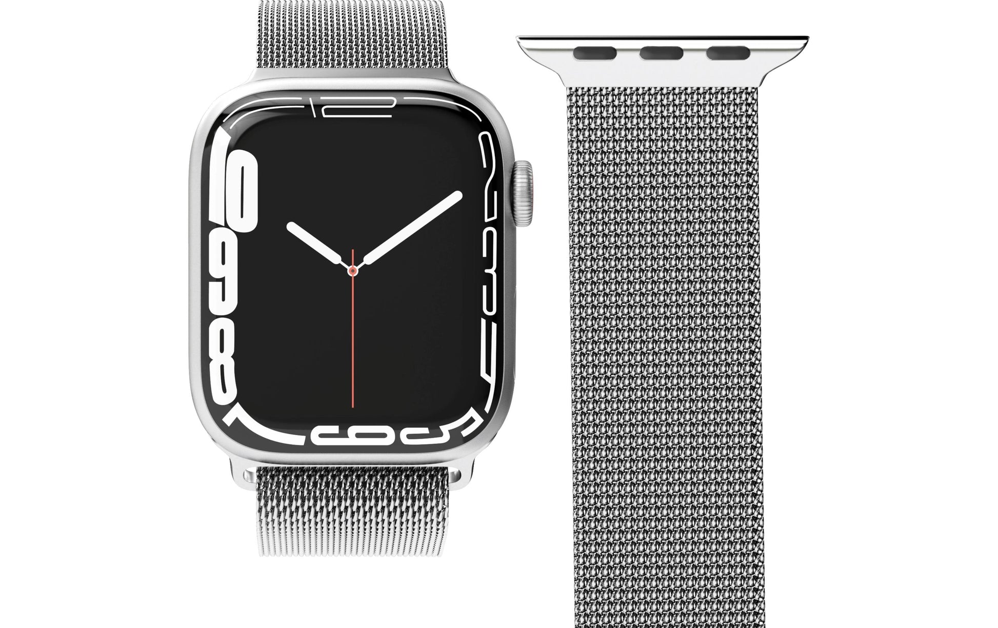 Vonmählen Milanese Loop 2 – Armband – für Apple Watch 44/45/49 mm, Silber, Edelstahl