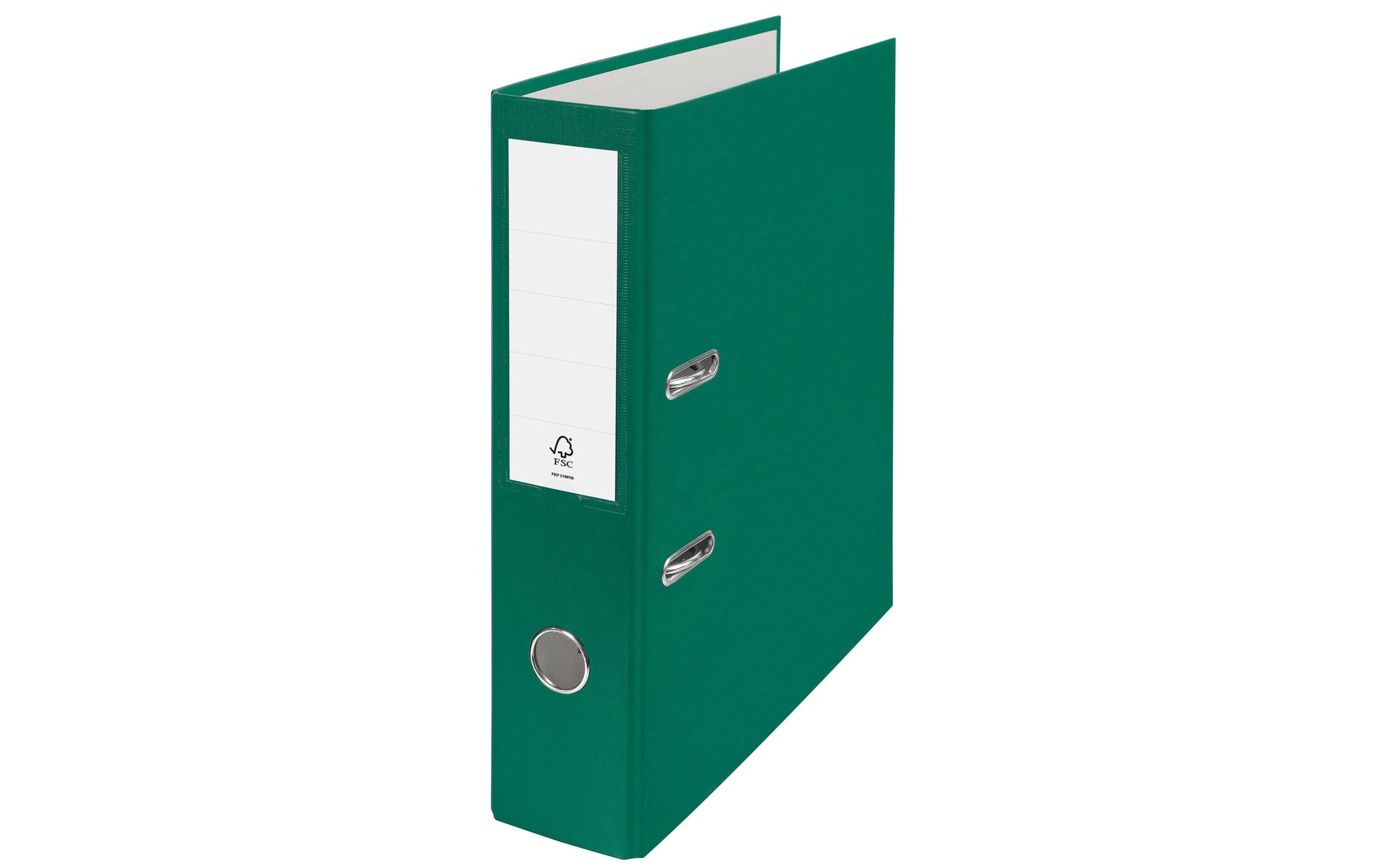 Esselte Ordner Swiss Edition Eco – A4 hoch – 2-Ring Hebelmechanik, Rücken 75 mm – grün, mit Niederhalter