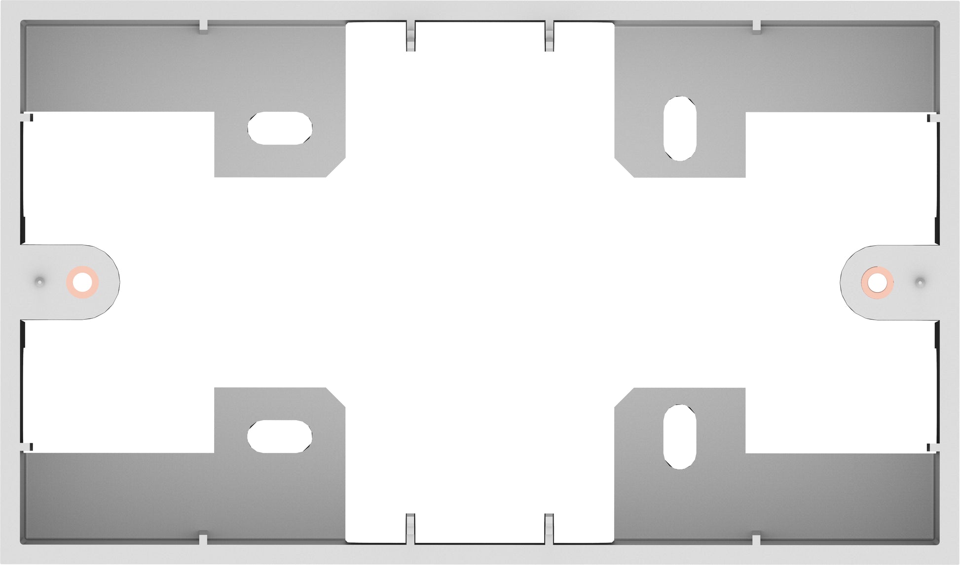 Vision TC3 BACKBOX2G – 2-Fach Unterputzdose, Aluminium, 150×73×106 mm, Weiss