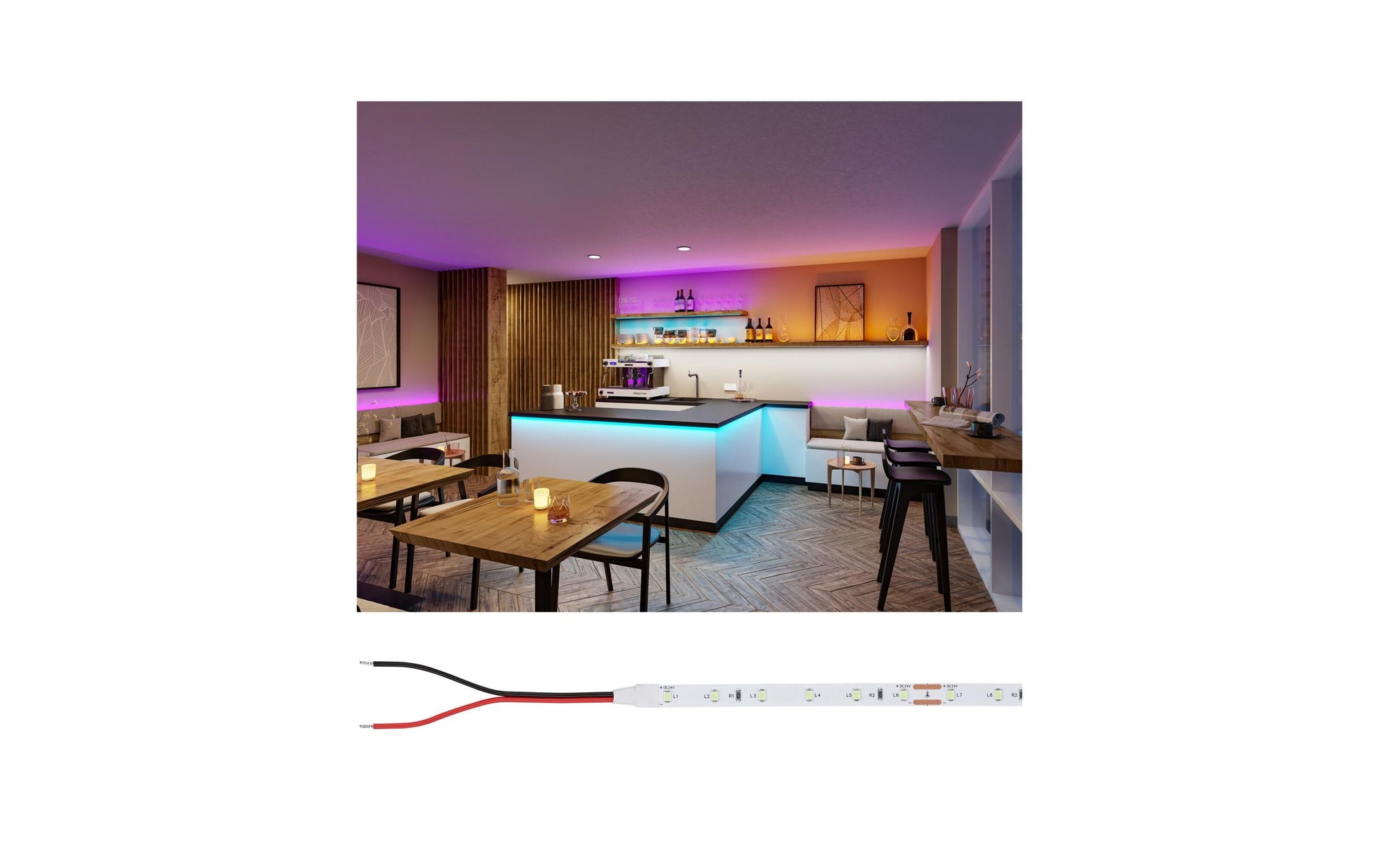Paulmann LED-Strip – 5 m, 1500 lm, 20 W, orange, dimmbar, weiss