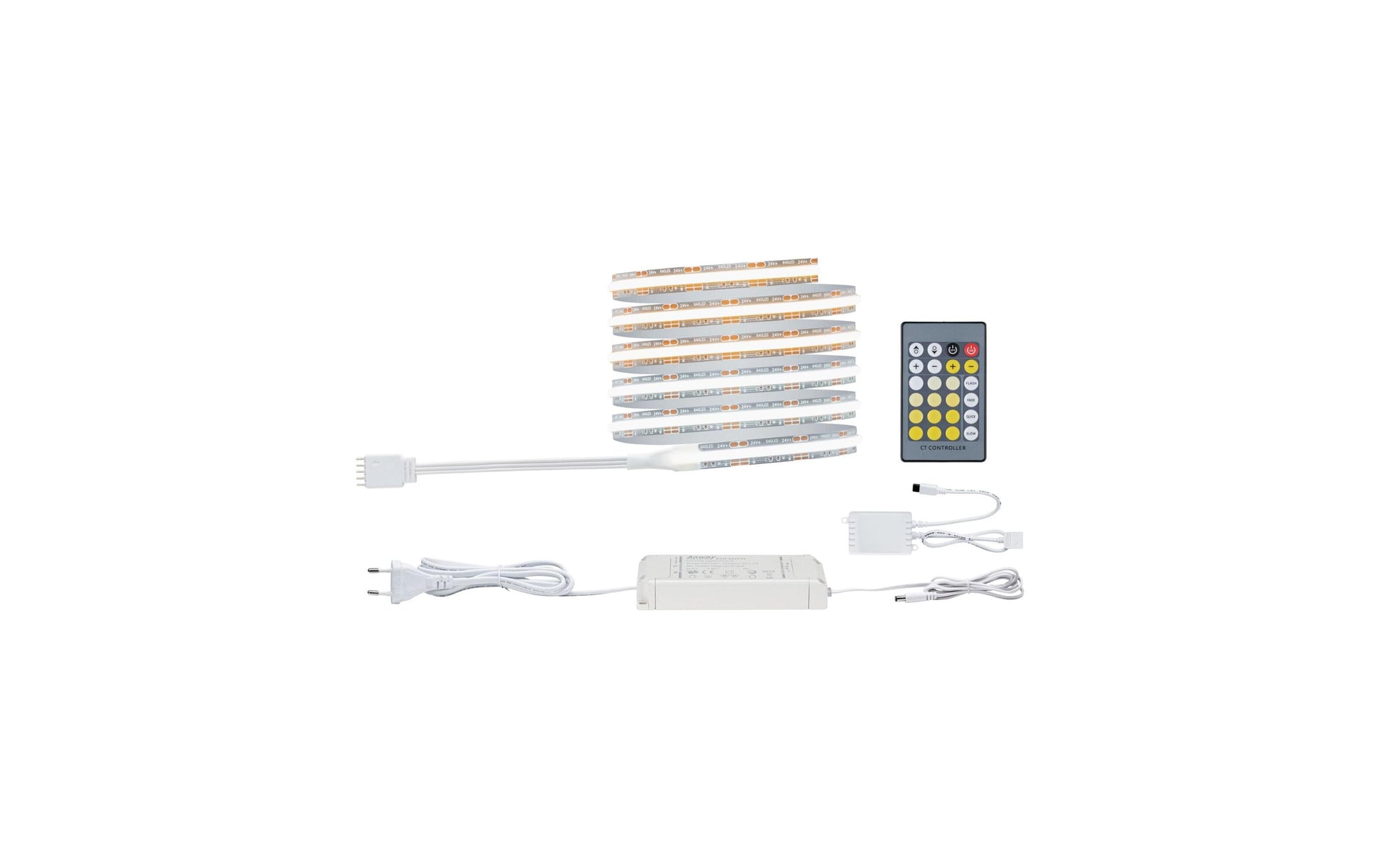 Paulmann LED-Strip MaxLED 500 – Basisset, 1,5 m, 900 lm, 11 W, 2700–6500 K, dimmbar, silber, inkl. Netzteil