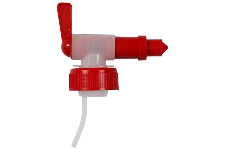 Dreiturm Reinigungsgeräte-Zubehör Abfüllhahn – für 5 l, 10 l Kanister – Kunststoff – Rot/Transparent – 1 Stk.