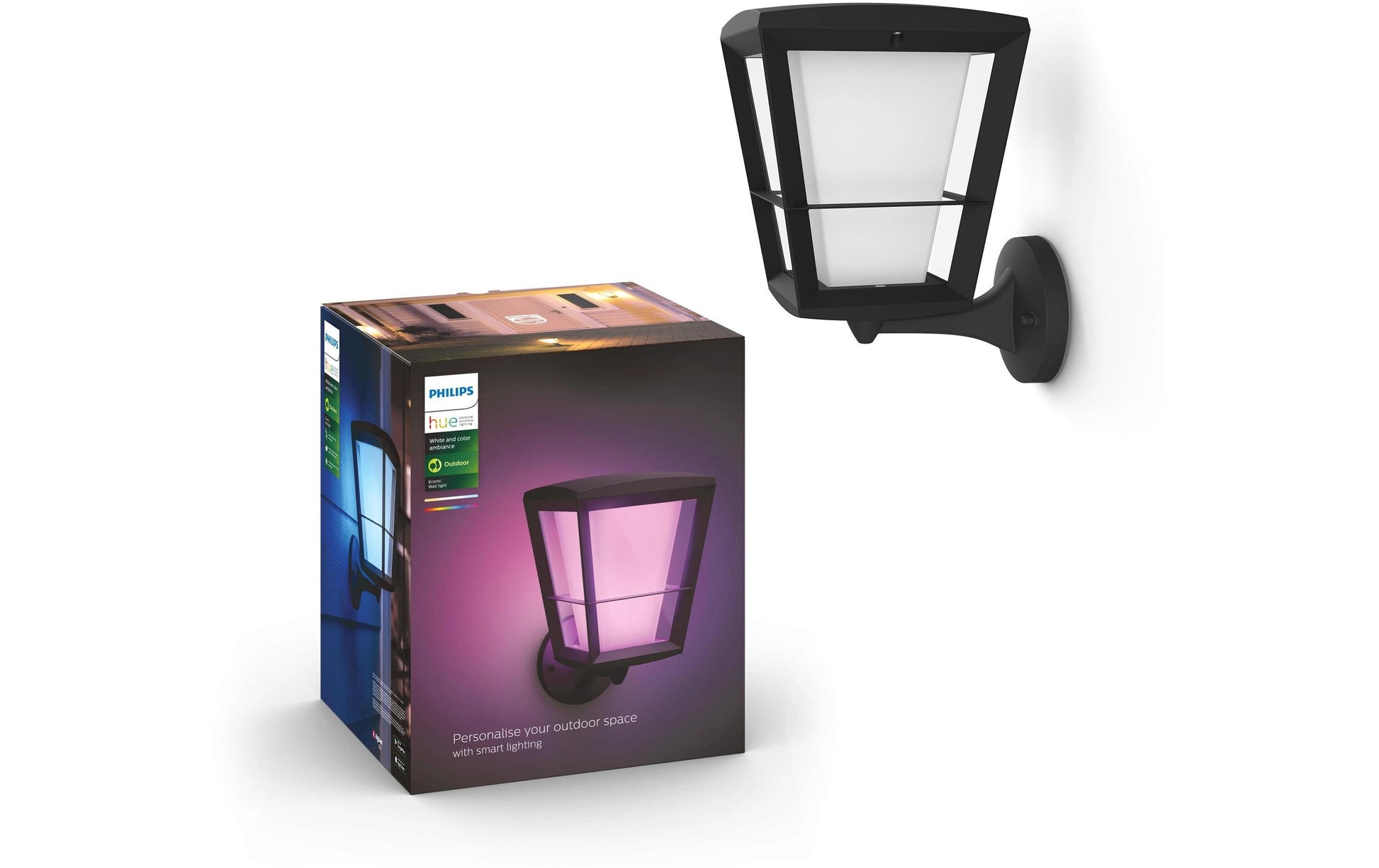 Philips by Signify Philips Hue Aussenwandleuchte – 19,4×30,1 cm – 1150 lm, 15 W – RGB, 2000–6500 K – IP44 – Netzbetrieb – Zigbee