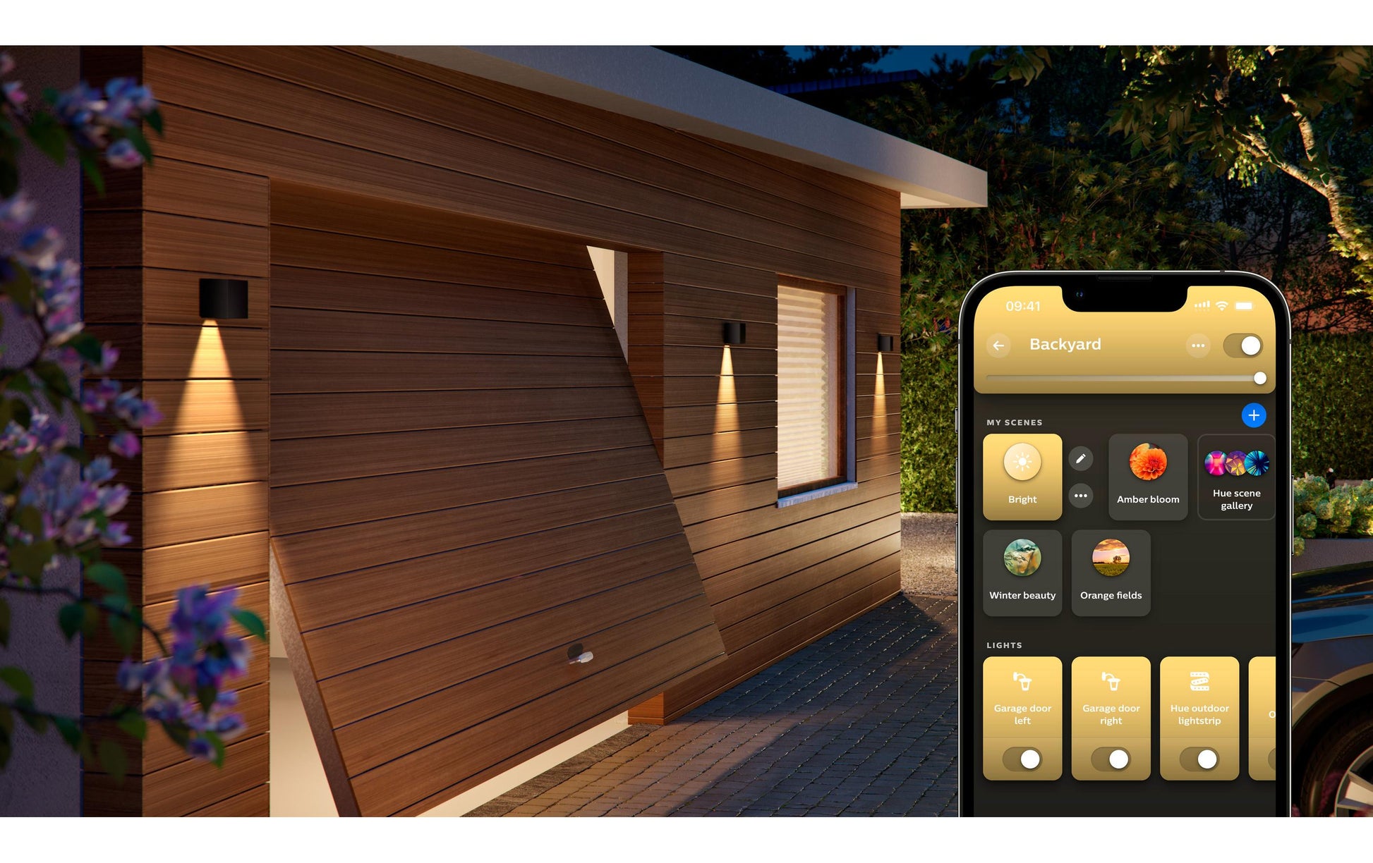 Philips by Signify Philips Hue Aussenwandleuchte – ZigBee, Alexa, Google, HomeKit – für Hue Bridge – dimmbar – Schwarz – Metall