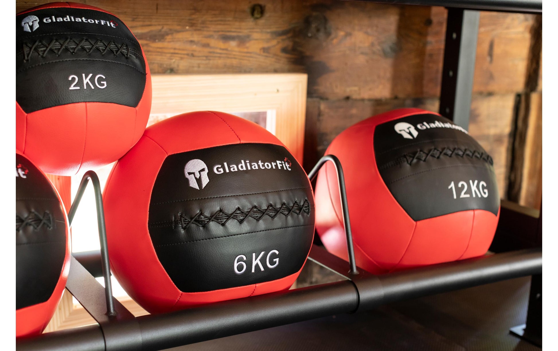 GladiatorFit Gymnastikball GL-7649990879475, Ø 36 cm – Schwarz/Rot, Kunstleder