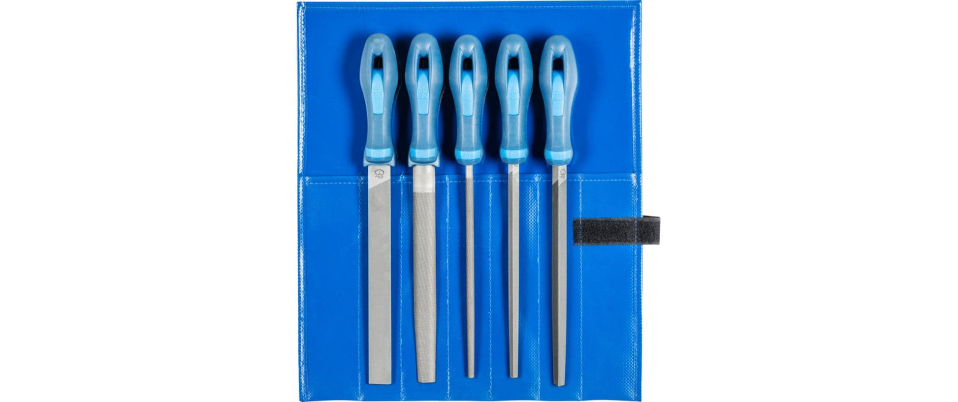 PFERD Werkstattfeilen-Set WR – Hieb 2, 200 mm – Blau – 5er-Pack