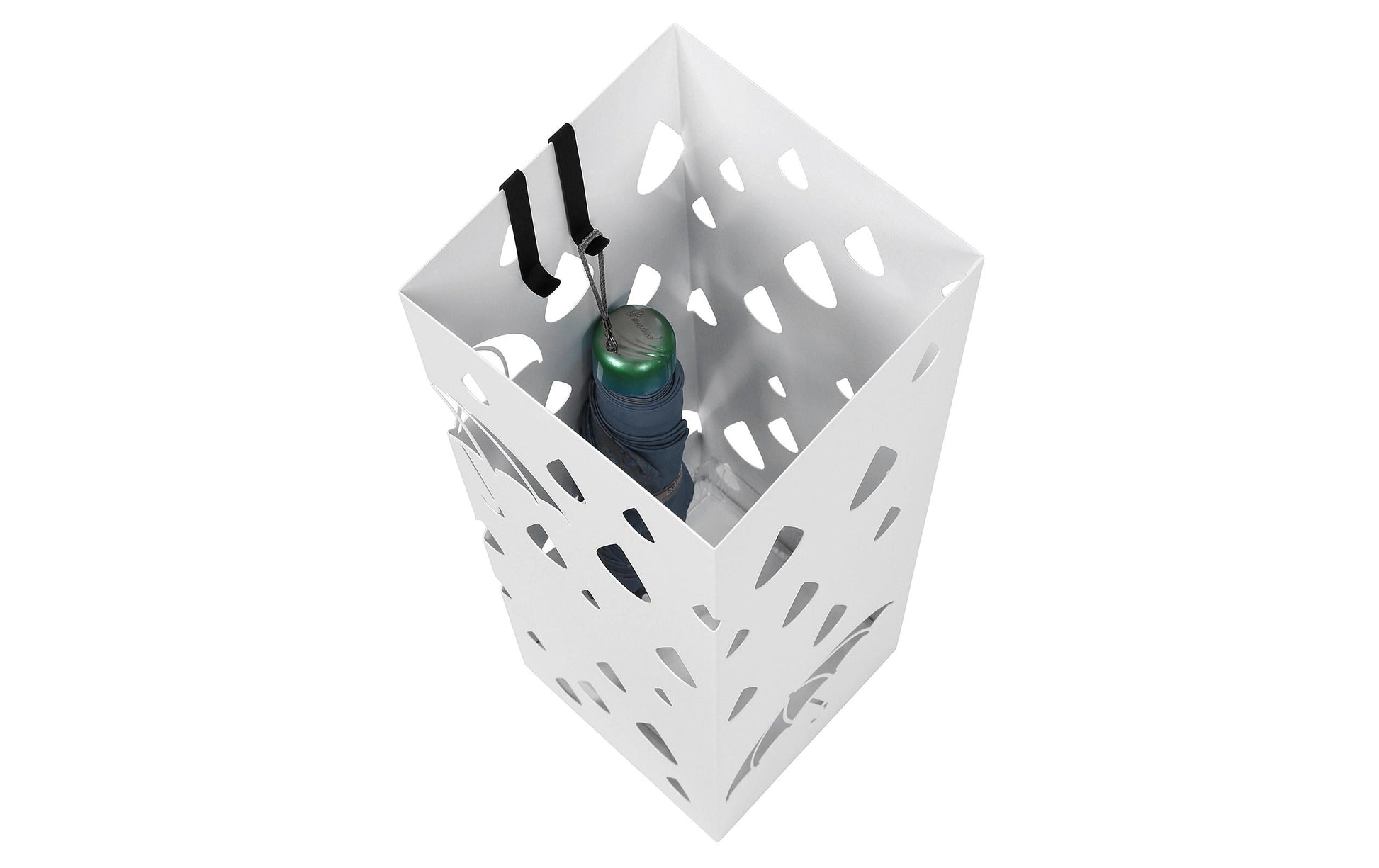 Songmics Schirmständer – Stahl, Weiss, 15,5 × 15,5 × 49 cm