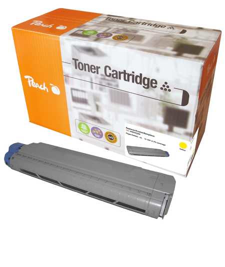 Peach Toner 44059209 – gelb, 10'000 Seiten – für OKI CX 2633/MC 860 CDTN/MC 860 CDXN und andere