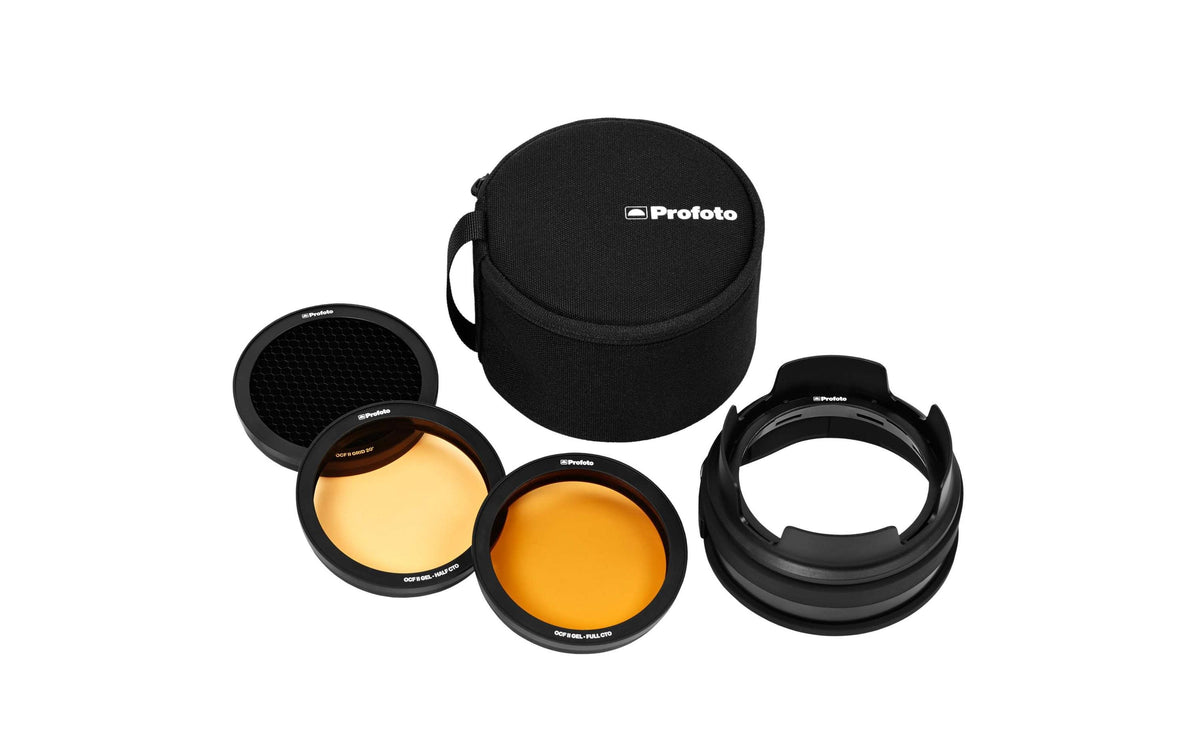 Profoto OCF II Grid- und Gel-Set – für B1, B2, B10 – Schwarz/Orange – 4er-Pack