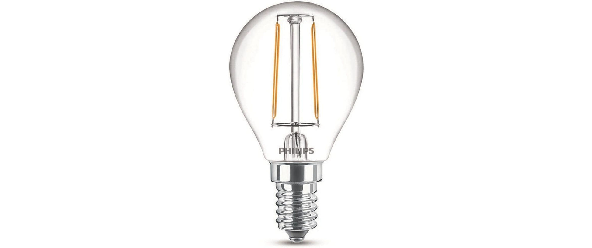 Philips by Signify Philips LED-Leuchtmittel E14 P45 – 250 lm, 2 W, Warmweiss 2700 K – 1 Stk. – Transparent, Glas