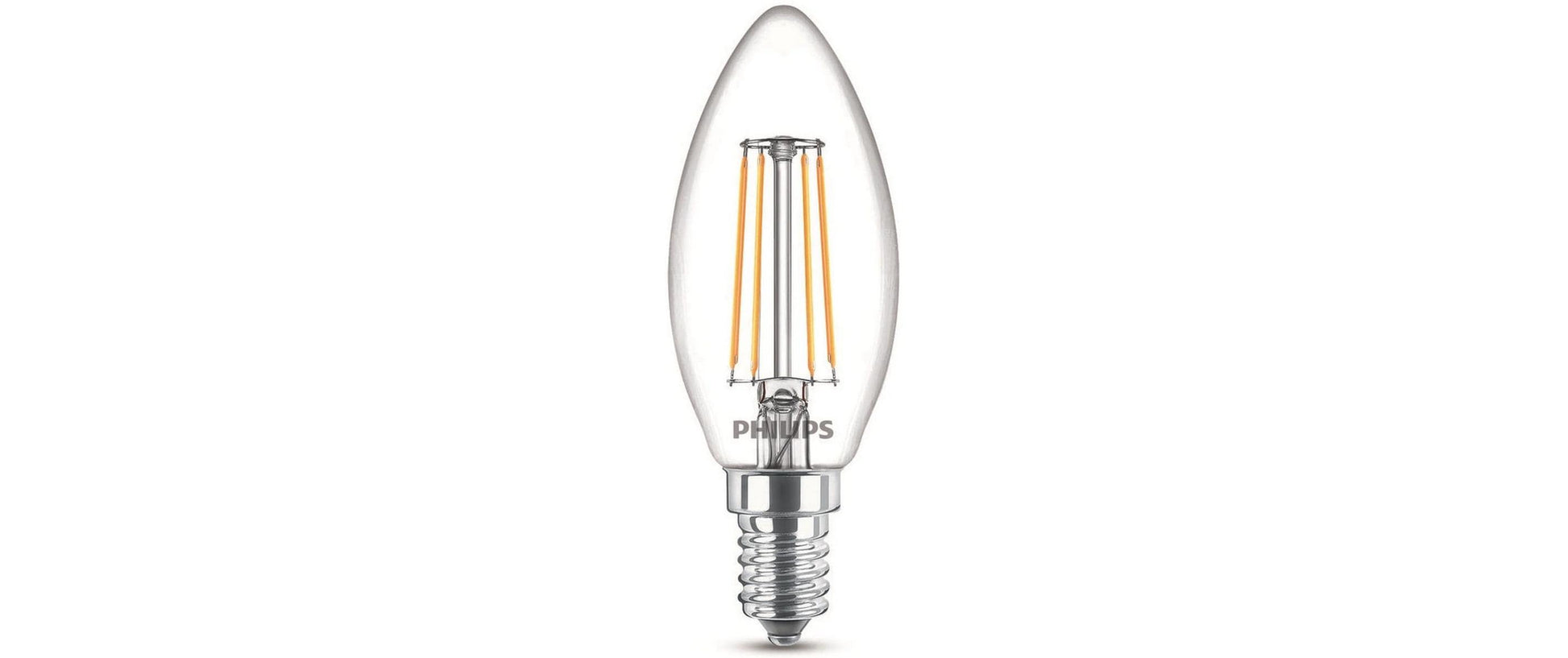 Philips by Signify Philips LED-Leuchtmittel E14 B35 Kerze – 470 lm, 4,3 W, Warmweiss 2700 K – 1 Stk., Klar