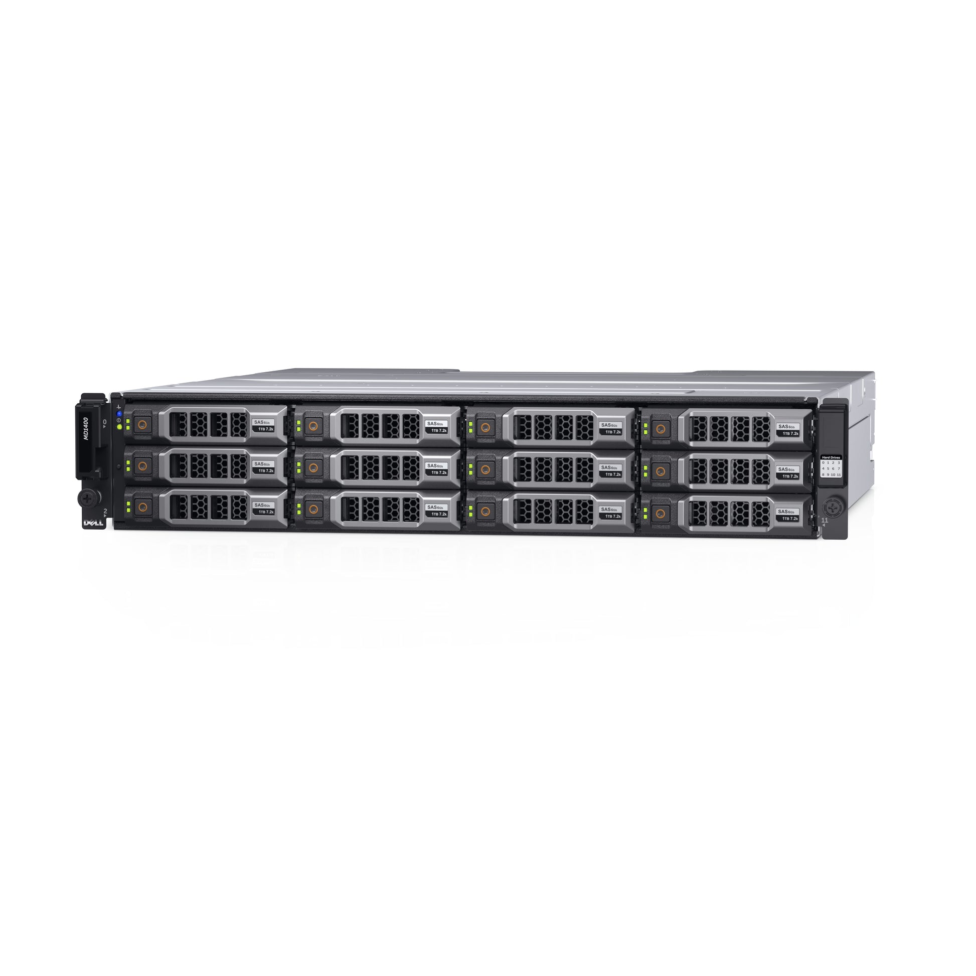 DELL PowerVault MD1400 – 12-Bay Rack 2U NAS – redundantes Netzteil, 0,6 TB HDD vorinstalliert