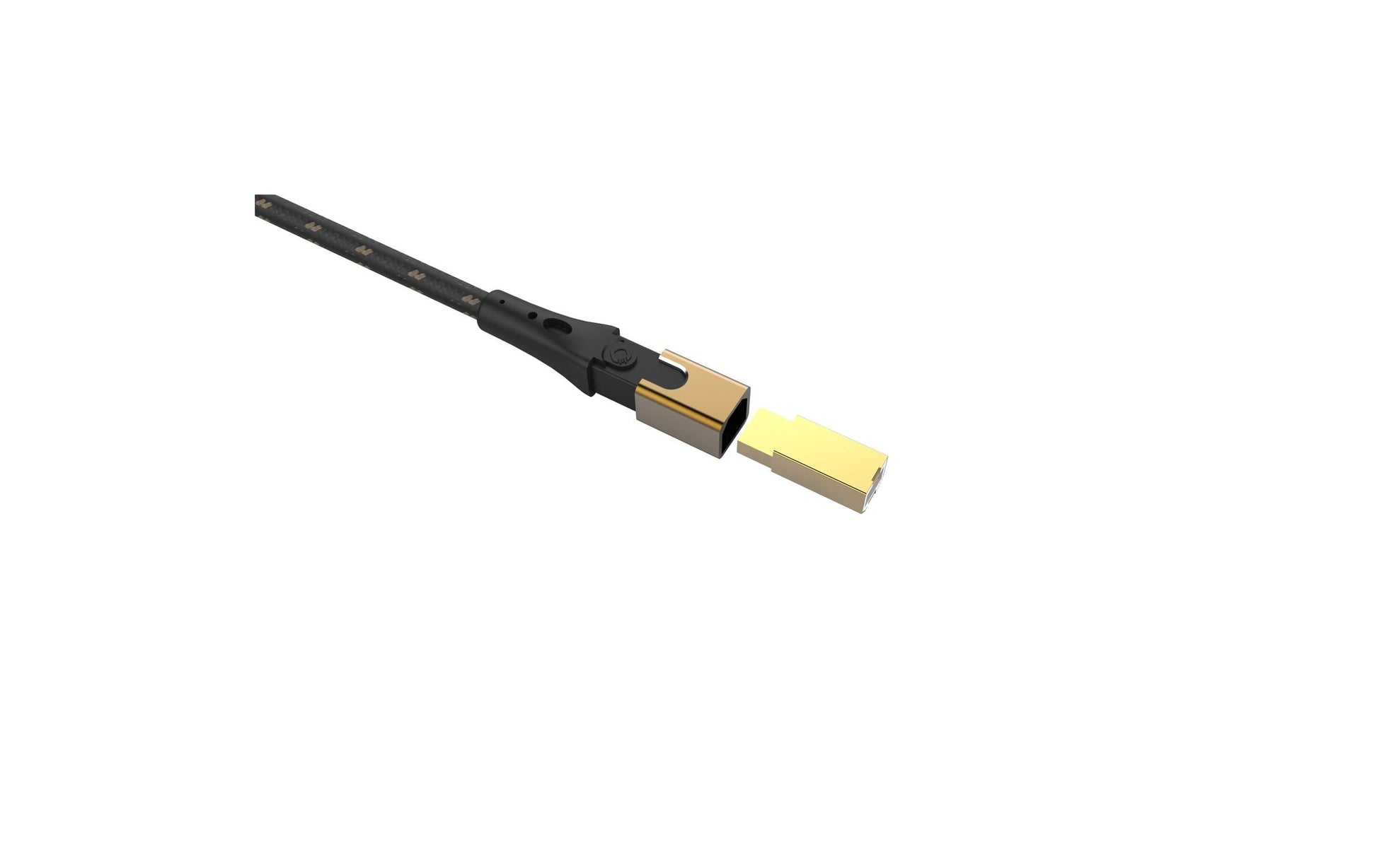 OEHLBACH USB-A auf USB-B Kabel – USB 2.0 (480 Mbit/s) – 2 m – Vergoldet, Metallverstärkt – Schwarz/Gold