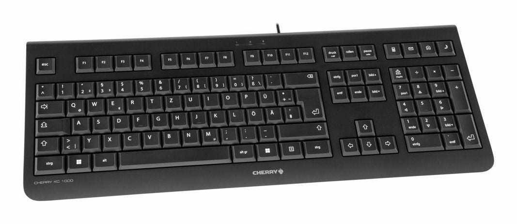CHERRY KC 1000 – Tastatur, kabelgebunden (USB), FR-Layout (FR), Fullsize (mit Ziffernblock) – für Windows