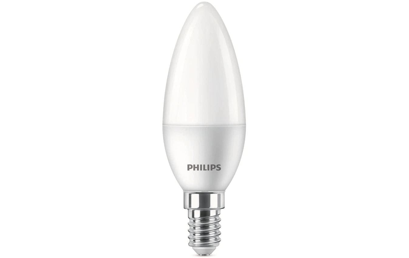 Philips by Signify Philips LED-Leuchtmittel E14 Kerze B35 – 470 lm, 4,9 W, Warmweiss 2700 K – 3 Stk. – Weiss, Glas