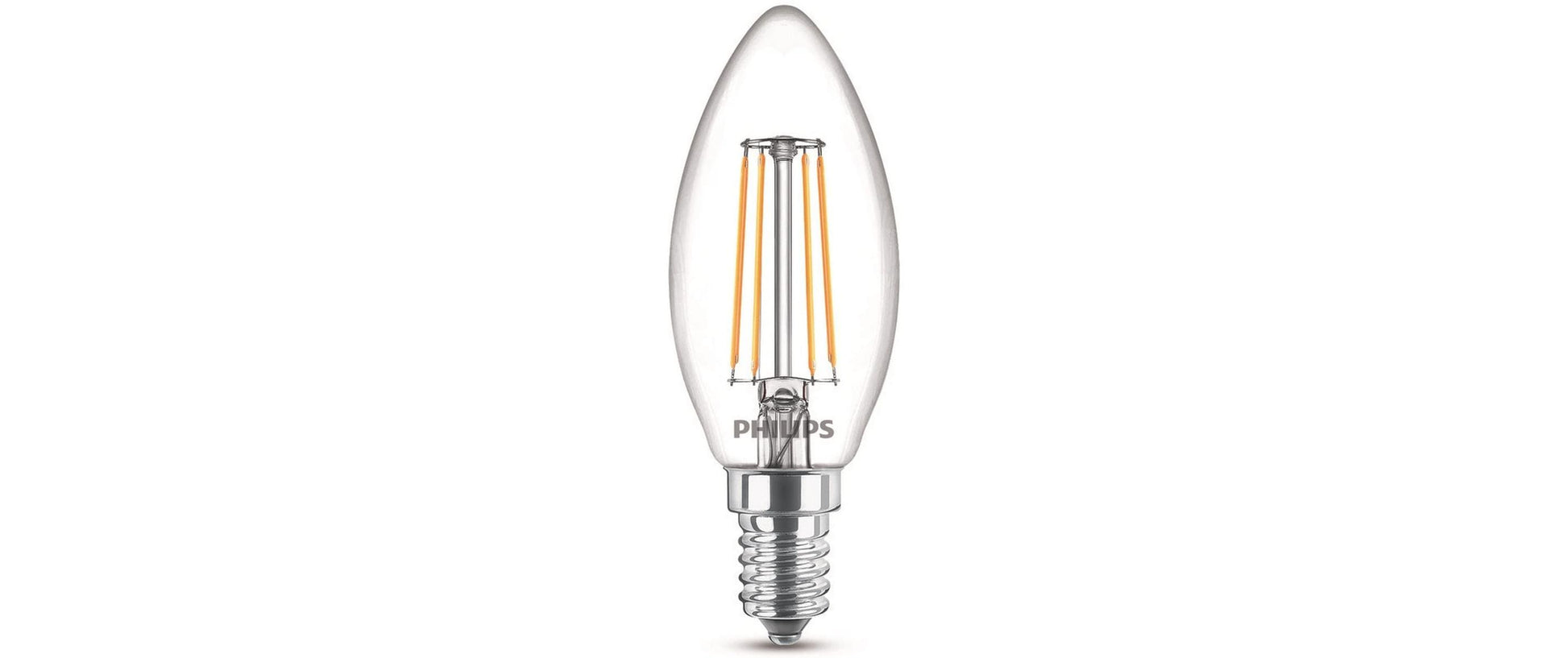 Philips by Signify Philips LED-Leuchtmittel E14 B35 – Neutralweiss 4000 K, 470 lm, 4,3 W – IP20 – 1 Stk. – Transparent, Glas