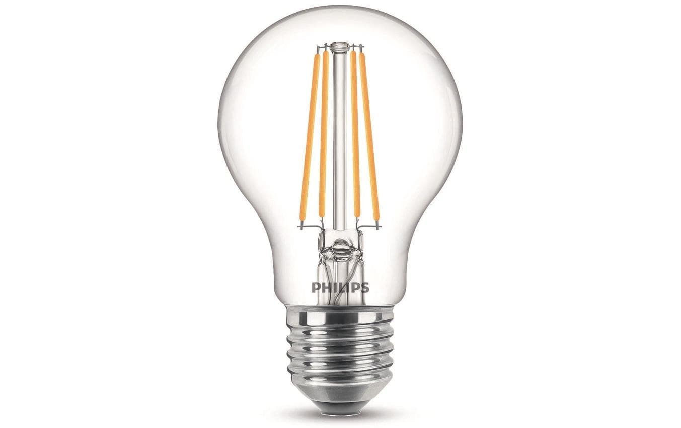 Philips by Signify Philips LED-Leuchtmittel E27 A-Form – Neutralweiss 4000 K, 850 lm, 7 W – 1 Stk. – Transparent