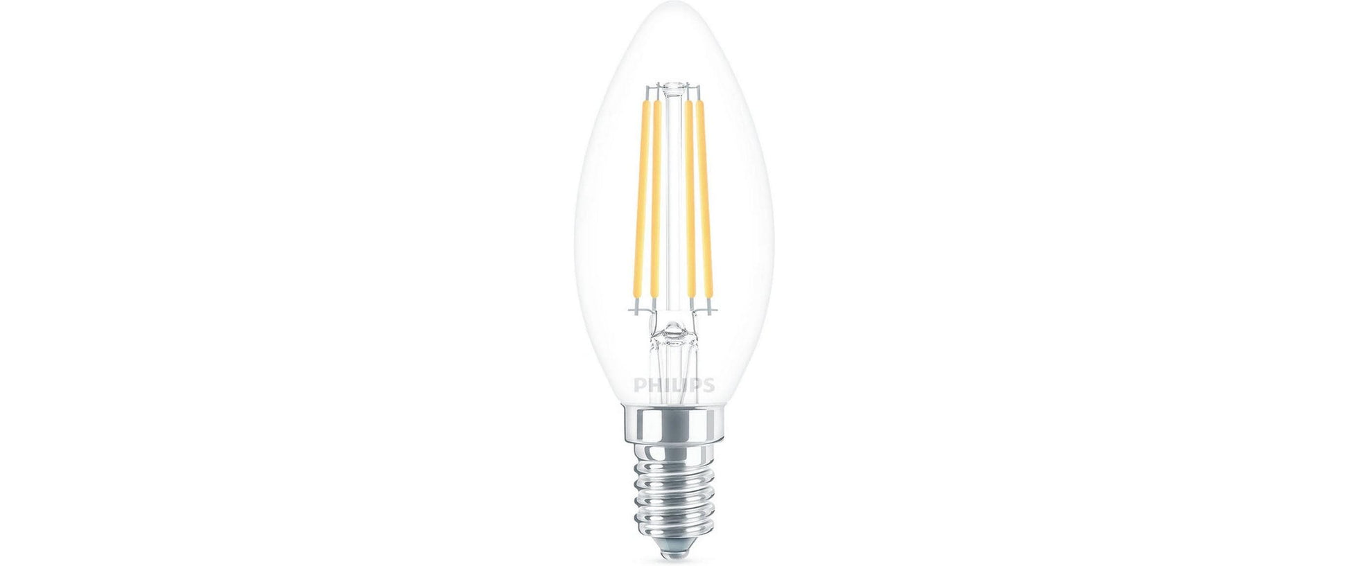 Philips by Signify Philips LED-Leuchtmittel E14 B35 – Neutralweiss 4000 K, 806 lm, 6,5 W – IP44 – 1 Stk., Transparent/Glas