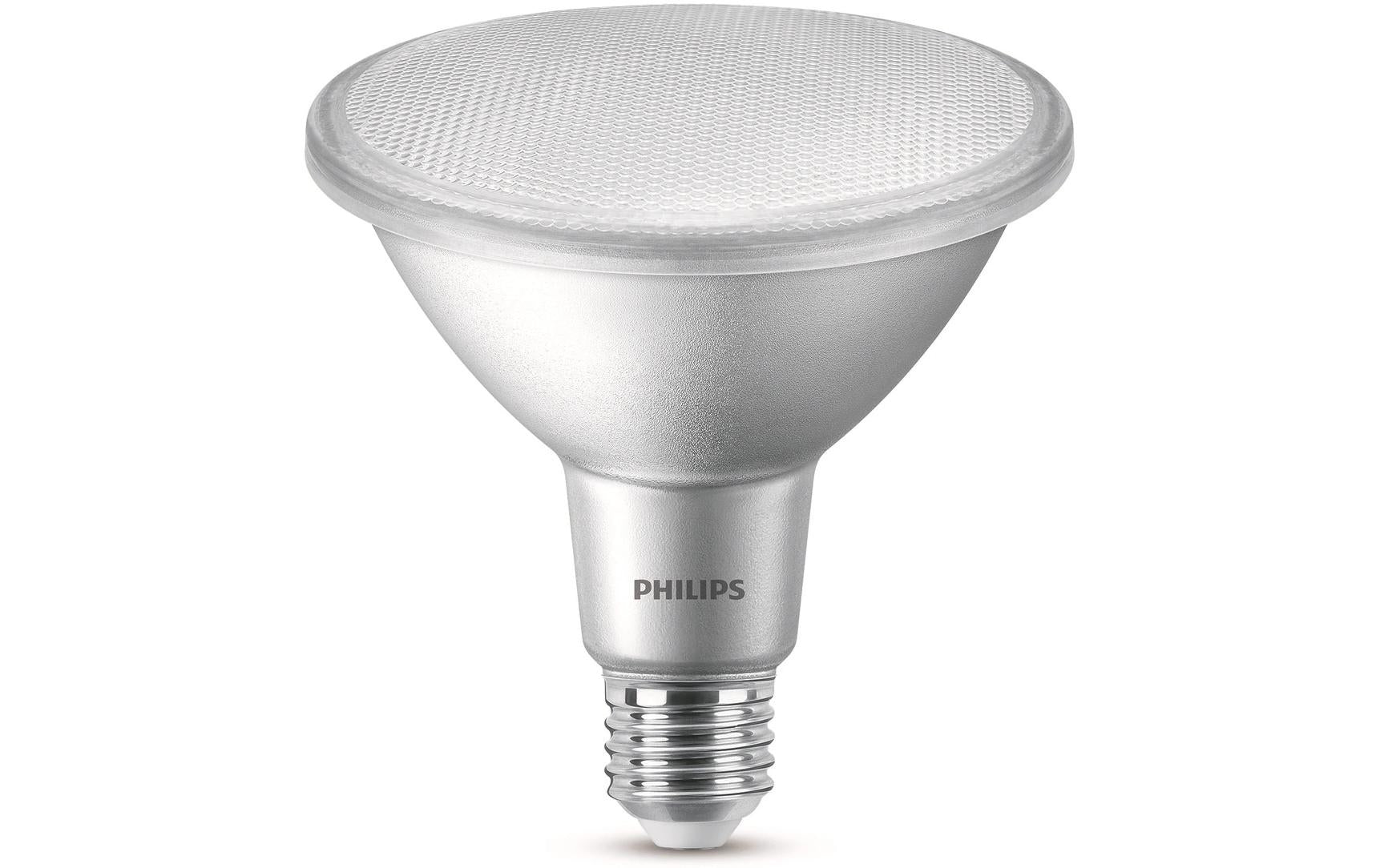 Philips by Signify Philips LED-Reflektor PAR38 E27 – Warmweiss 2700 K, 750 lm, 9 W, 25° – 1 Stk. – Silber