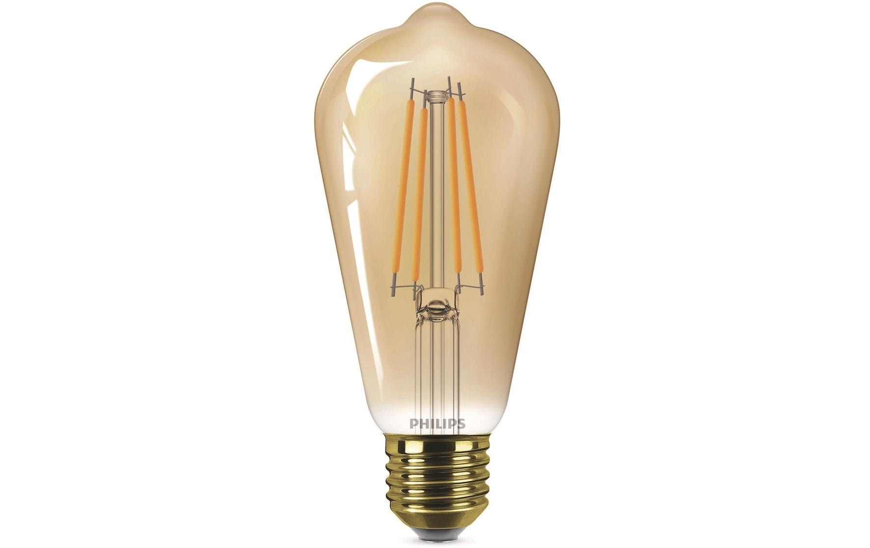 Philips by Signify Philips LED-Leuchtmittel E27 ST64 – 250 lm, 3,1 W, Warmweiss 1800 K – 1 Stk. – Bernstein, Glas
