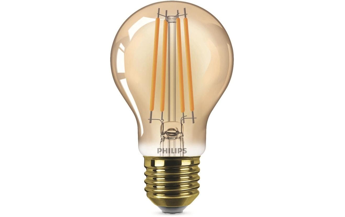 Philips by Signify Philips LED-Leuchtmittel E27 A-Form – Warmweiss 1800 K, 250 lm, 3,1 W – 1 Stk. – Gold, Glas